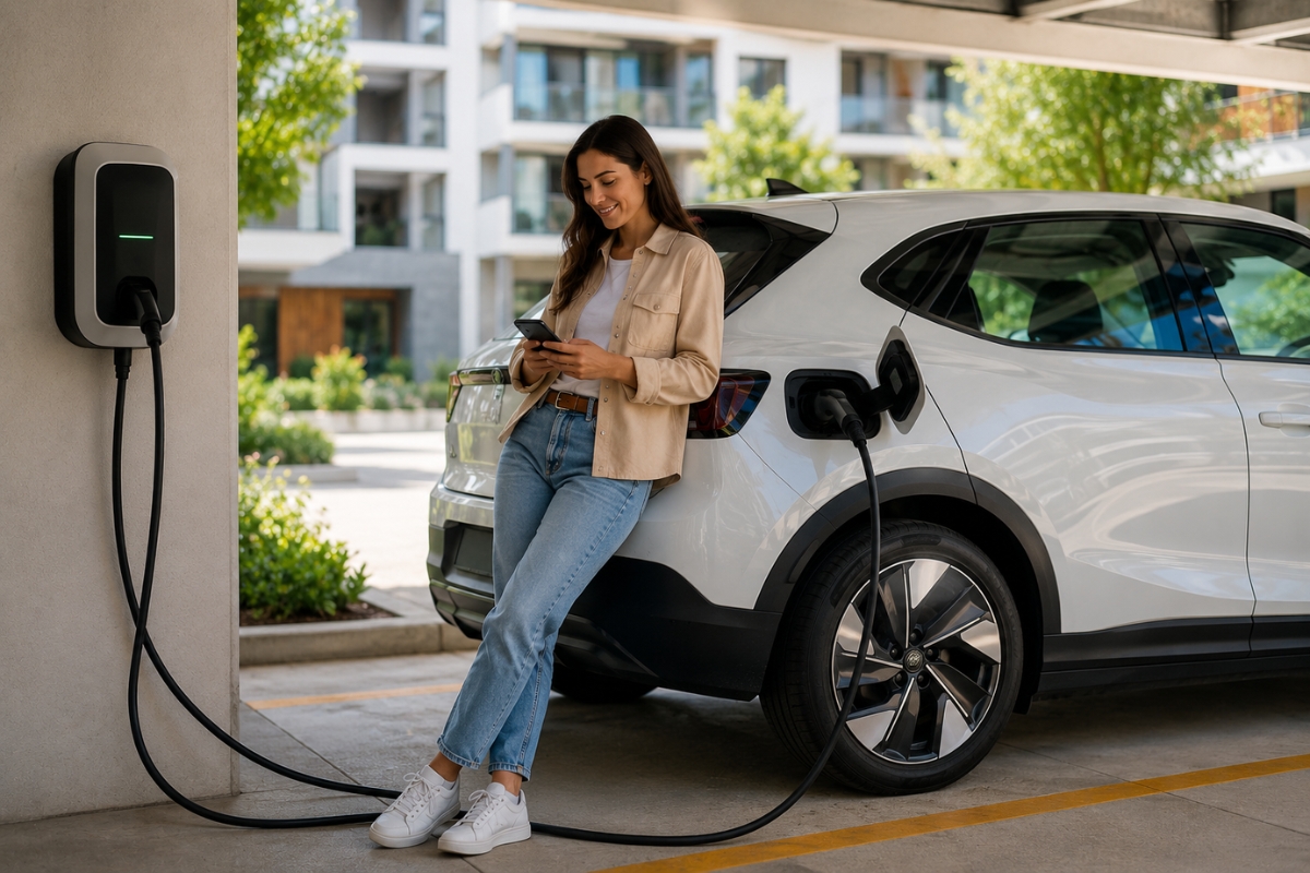 Carregador de carro elétrico é liberado em prédios